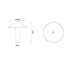 Lampe à poser, Futé 400, céramique naturelle, LED, dim, 2700K, Ø40cm, H42,4cm - Lyfa