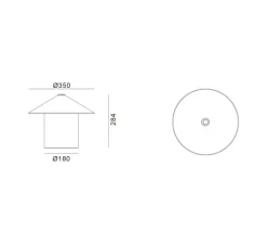 Lampe à poser, Futé 350, céramique naturelle, LED, dim, 2700K, Ø35cm, H28,4cm - Lyfa