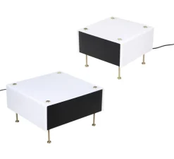 Lampe à poser, G60, dimmable, noir et blanc, Ø33cm, H20cm - Sammode