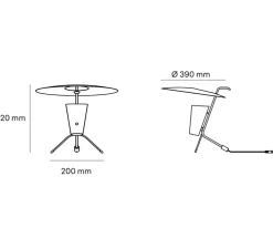 Lampe à poser, G24 Guariche, blanc cassé, Ø39cm, H42cm - Sammode