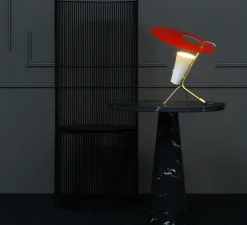 Lampe à poser, G24 Guariche, rouge, Ø39cm, H42cm - Sammode