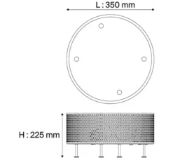 Lampe à poser, G50 L, blanc, Ø35cm, H22,5cm - Sammode