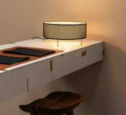 Lampe à poser, G50 L, noir et blanc, Ø35cm, H22,5cm - Sammode