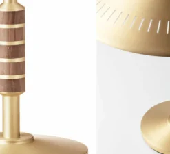 Lampe à poser, Governor, laiton, noyer, Ø40,5cm, H45,4cm - LYFA