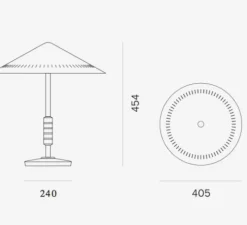 Lampe à poser, Governor, laiton, noyer, Ø40,5cm, H45,4cm - LYFA