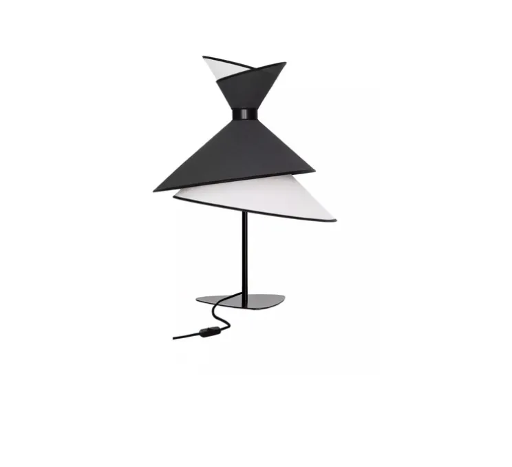 Lampe à poser, Grand Kimono, Blanc et noir, Ø50cm, H69cm - DesignHeure