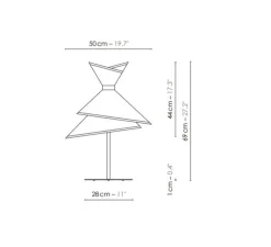 Lampe à poser, Grand Kimono, Blanc et noir, Ø50cm, H69cm - DesignHeure