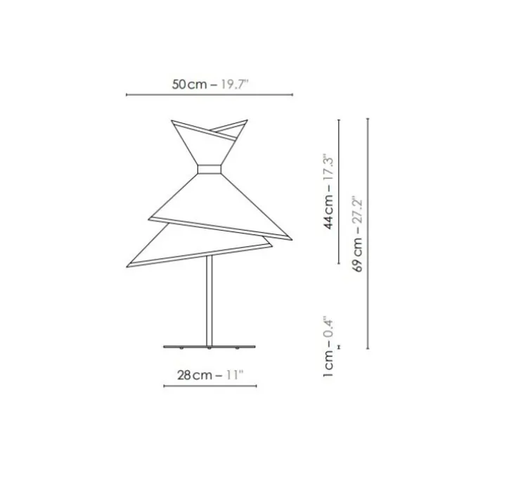 Lampe à poser, Grand Kimono, Blanc et noir, Ø50cm, H69cm - DesignHeure