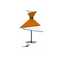 Lampe à poser, Grand Kimono, Blanc crème et orange, Ø50cm, H69cm - DesignHeure