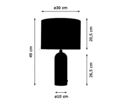 Lampe à poser, Gravity L, acier noirci, lin, Ø41cm, H65cm - Gubi
