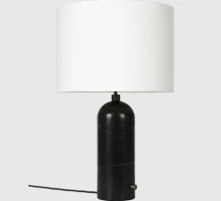 Lampe à poser, Gravity L, noir marbre, blanc, Ø41cm, H65cm - Gubi