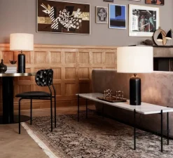 Lampe à poser, Gravity S, acier noirci, blanc, Ø30cm, H49cm - Gubi