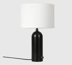 Lampe à poser, Gravity S, acier noirci, blanc, Ø30cm, H49cm - Gubi