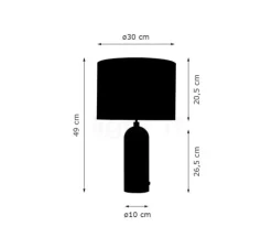 Lampe à poser, Gravity S, acier noirci, blanc, Ø30cm, H49cm - Gubi