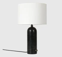 Lampe à poser, Gravity S, noir marbre, blanc, Ø30cm, H49cm - Gubi