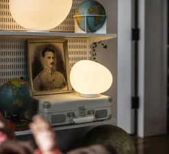 Lampe à poser, Gregg Midi, blanc et blanc, LED, 2700K, 830lm, L21cm, H17cm - Foscarini