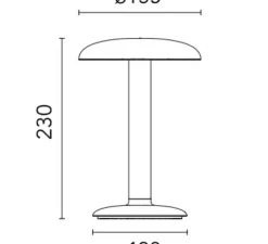 Lampe à poser, Gustave Residential, anthracite, IP54, LED, dim, 2700K, 221 lm, Ø16cm, H23cm - Flos