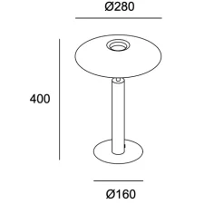Lampe à poser, H, noir, LED, 2700k, 533 lm, Ø28cm, H40cm - LEDs C4