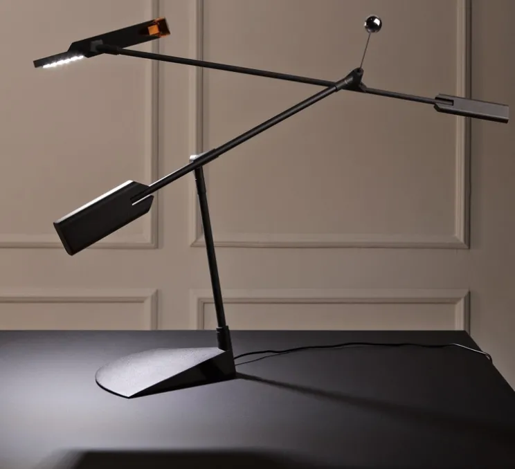 Lampe à poser, Halley, noir, LED, dim, 3000K, 1118 lm, L83,8cm, H55,5cm - Stilnovo