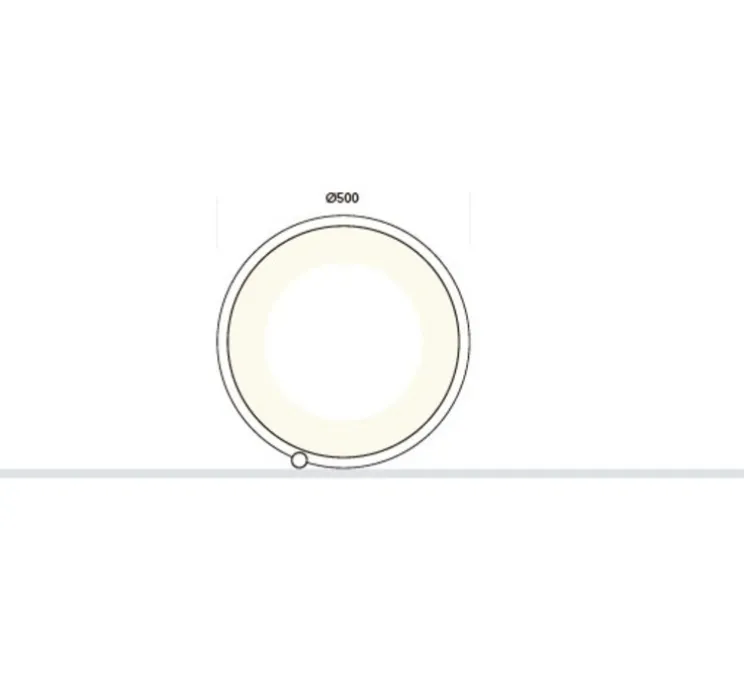 Lampe à poser, Hoop Led Extérieur, noir, LED, 2700K, 915 lm, Ø50cm, H4cm - ONOK