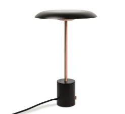 Lampe à poser, Hoshi, noir, cuivre brossé, 3000K, 930lm, H40cm, Ø26cm - faro