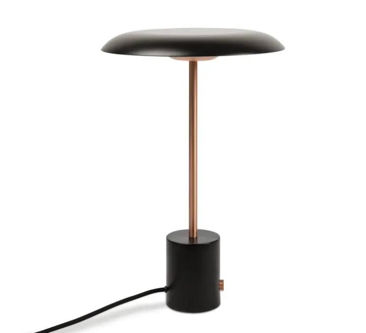 Lampe à poser, Hoshi, noir, cuivre brossé, 3000K, 930lm, H40cm, Ø26cm - faro