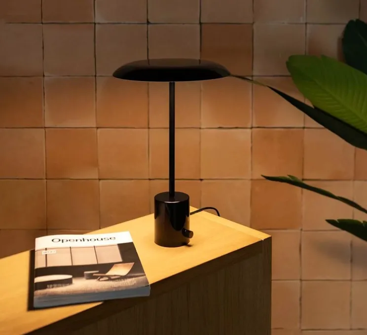 Lampe à poser, Hoshi, noir, LED, dim, 2700K, 782 lm, Ø26cm, H40cm - Faro