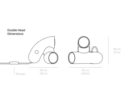 Lampe à poser, Hyphen Double, Porcelaine naturelle, L32cm, H25cm, 3000k, 2000lm - Darmes