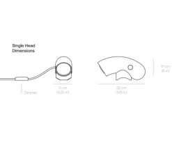 Lampe à poser, Hyphen Simple, Noir sablé, L11cm, H15cm, 3000K, 1000lm - Darmes