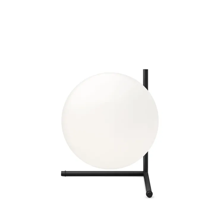Lampe à poser, IC Lights Table 2, opalin et noir, Ø30cm, H35cm - Flos