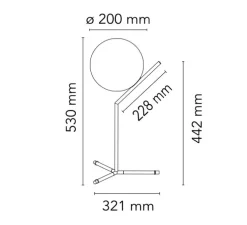 Lampe à poser, IC Lights Table 1 High, opalin et chromé, Ø32,1cm, H53cm - Flos