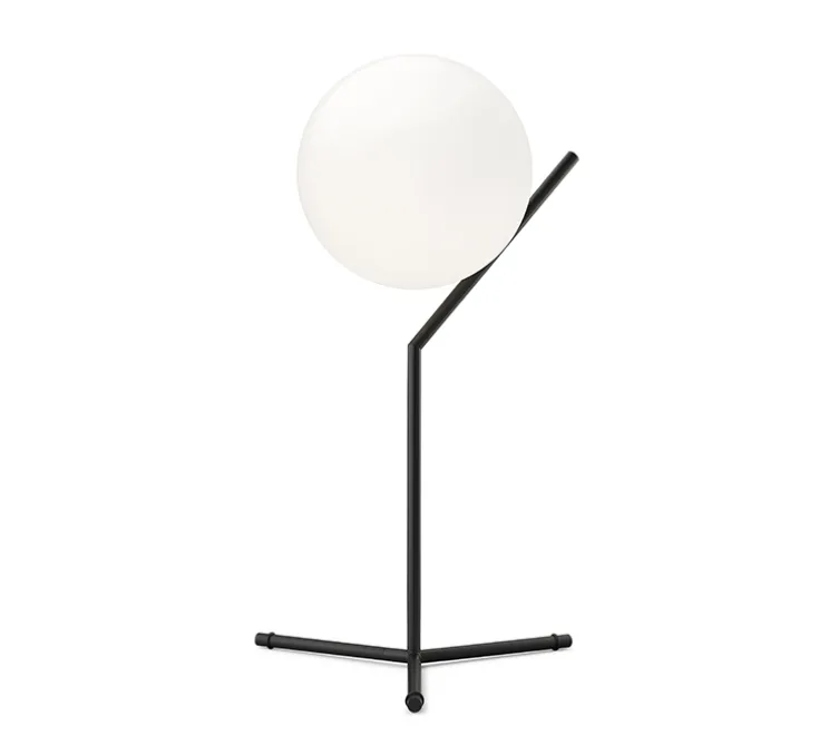 Lampe à poser, IC Lights Table 1 High, opalin et noir, Ø32,1cm, H53cm - Flos