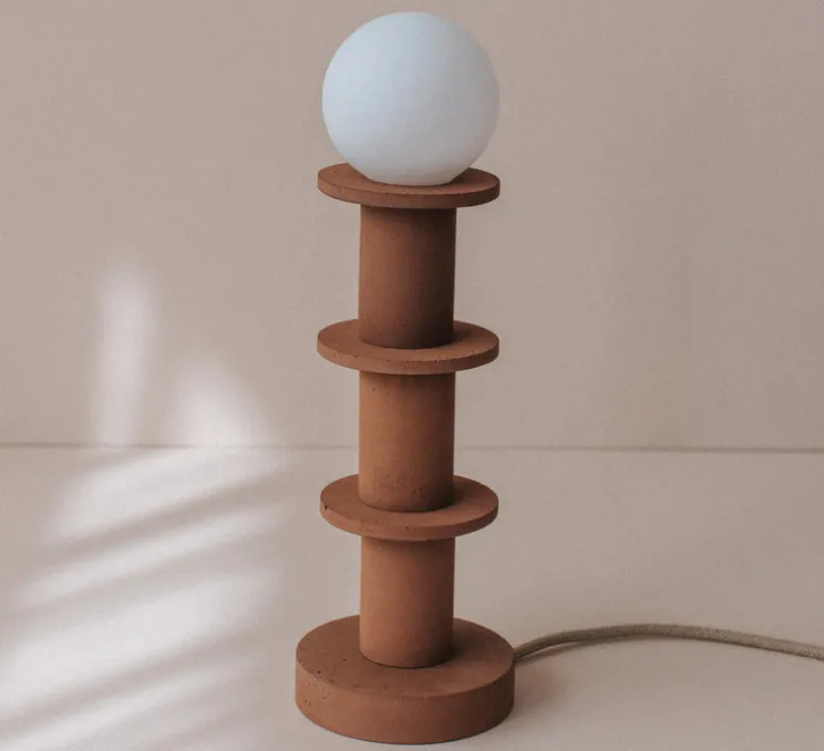 Lampe à poser, Idoia 3, châtaigne, Ø12,5cm, H30cm - Zuri