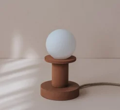 Lampe à poser, Idoia 1, châtaigne, Ø12,5cm, H12cm - Zuri