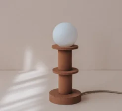 Lampe à poser, Idoia 2, châtaigne, Ø12,5cm, H21cm - Zuri