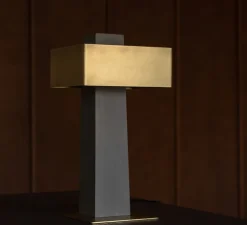 Lampe à poser, Iota, gris, or, Cauvet, LED, dim, 2700K, 660 lm, L23,8cm, H43,4cm - DCW éditions Paris