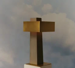 Lampe à poser, Iota, gris, or, Cauvet, LED, dim, 2700K, 660 lm, L23,8cm, H43,4cm - DCW éditions Paris