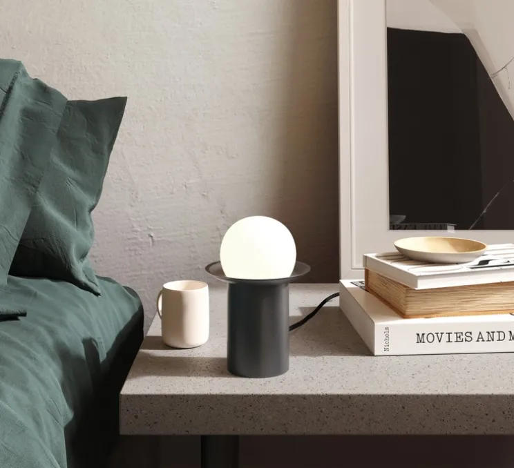 Lampe à poser, Janed, graphite satiné, Ø12cm, H16,8cm - CVL