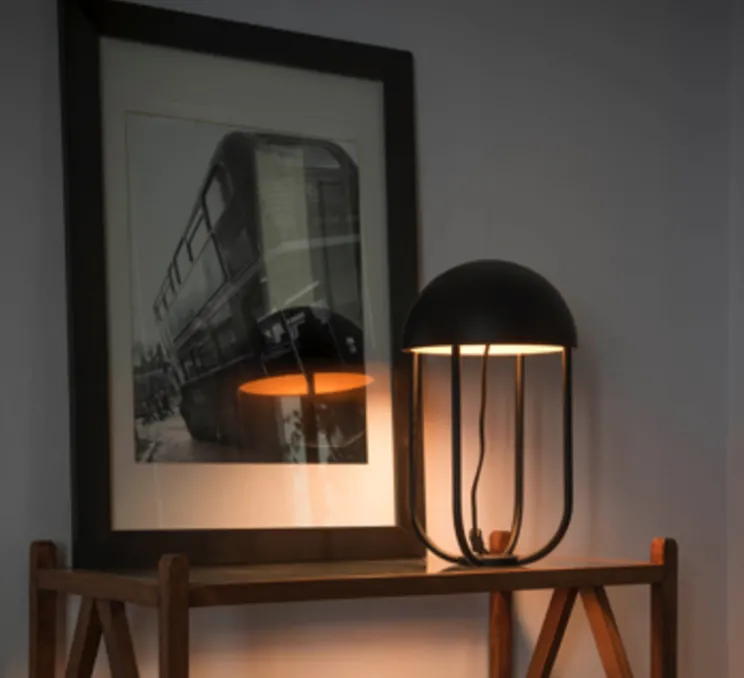 Lampe à poser, JELLYFISH, noir et or, LED, 3000K, Ø29cm, H44cm - Faro