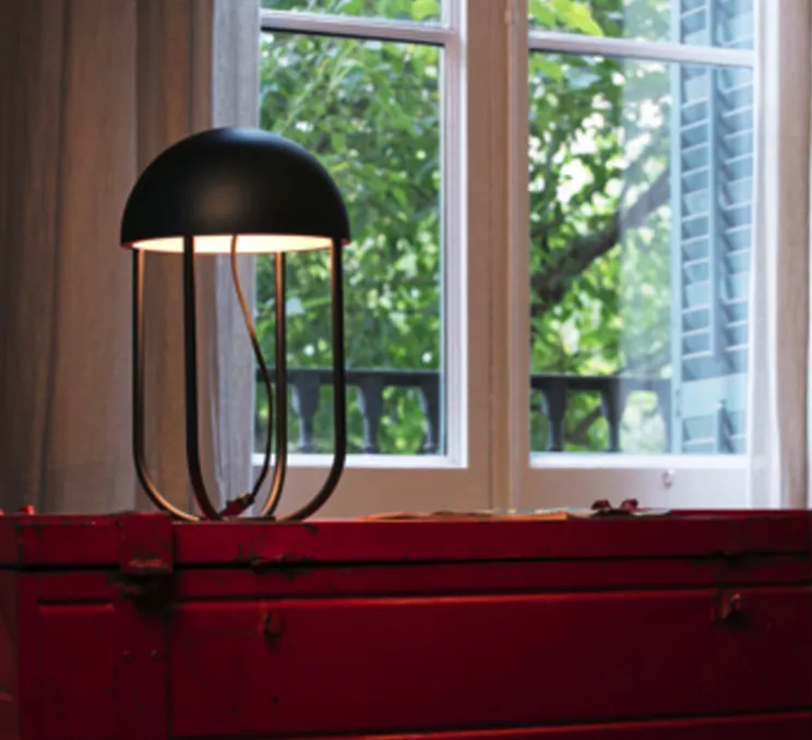 Lampe à poser, JELLYFISH, noir et or, LED, 3000K, Ø29cm, H44cm - Faro