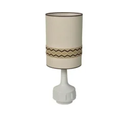 Lampe à poser, Jimmy L, blanc, beige et galon à motif, Ø32cm, H83cm - Market Set