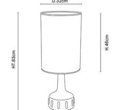 Lampe à poser, Jimmy L, blanc, beige et galon à motif, Ø32cm, H83cm - Market Set