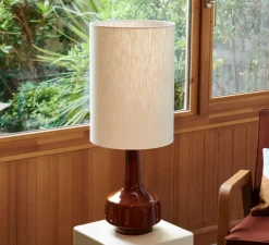 Lampe à poser, Jimmy L, brun et beige, Ø32cm, H83cm - Market Set