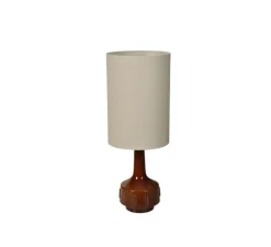 Lampe à poser, Jimmy L, brun et beige, Ø32cm, H83cm - Market Set