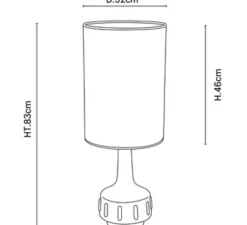 Lampe à poser, Jimmy L, brun et beige, Ø32cm, H83cm - Market Set