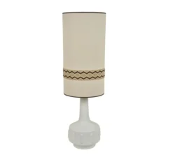 Lampe à poser, Jimmy XL, blanc, beige et galon à motif, Ø36cm, H121cm - Market Set