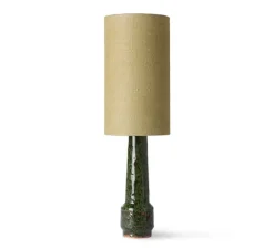 Lampe à poser, Jute Cilinder + Retro Stoneware, vert jade, vert, Ø22cm, H70cm - HK Living