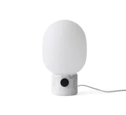 Lampe à poser, JWDA , marbre blanc, opalin mat, Ø19cm, H32cm - Audo Copenhagen