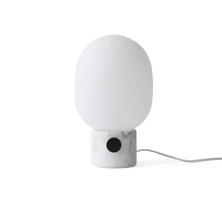 Lampe à poser, JWDA , marbre blanc, opalin mat, Ø19cm, H32cm - Audo Copenhagen