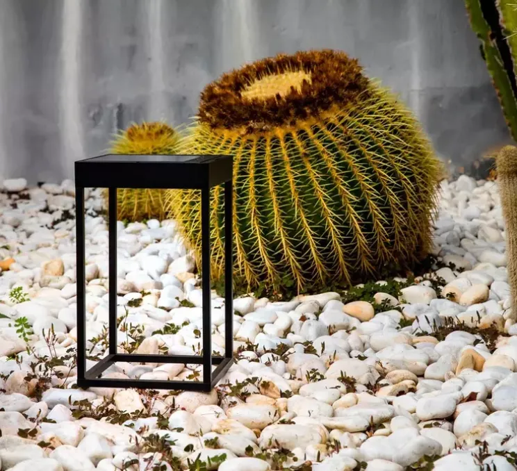 Lampe à poser, KASP Lampe balise portable, noir, IP65, LED, 2700K-3000K, 150lm, Ø18,4cm, H30cm - FARO